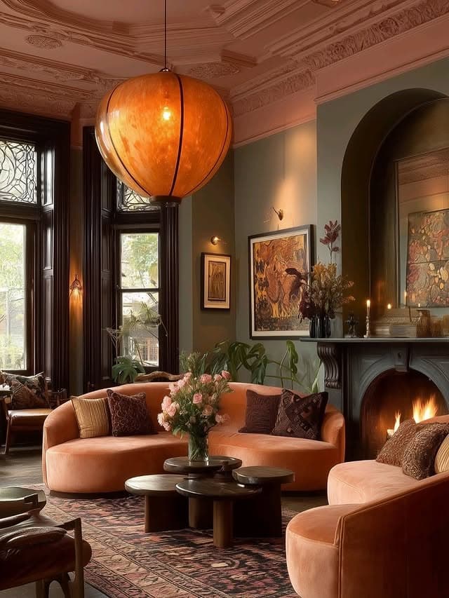 Warme woonkamer met open haard door Dede Interieurstyling